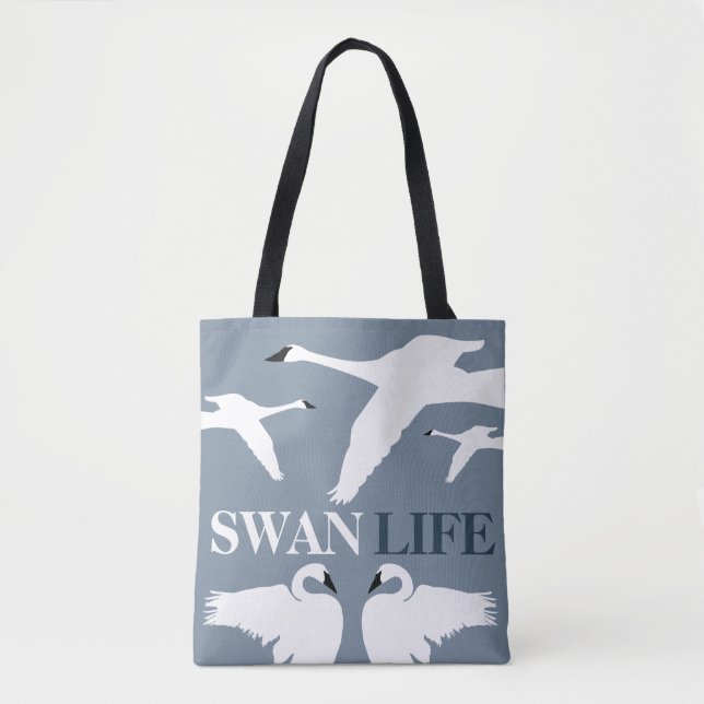 Swan Life, Elegant Swan Tote Bag (Front)