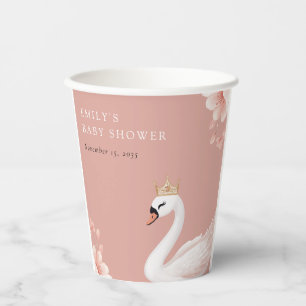 Swan Little Princess Baby Shower Paper Cups