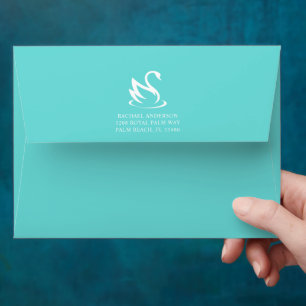 Swan Logo on Robin Egg Blue Background Envelopes