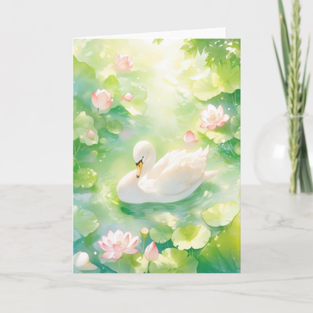 Swan Lotus Pond Card (Front)