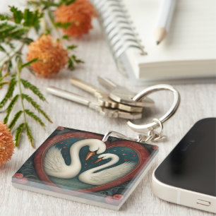 Swan Love 1 Key Ring