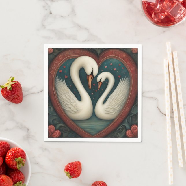 Swan Love 1 Napkin (Insitu)