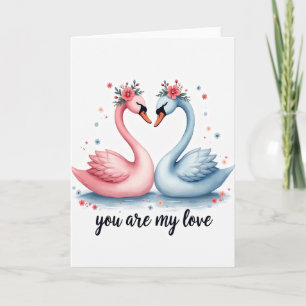 Swan Love Story Card