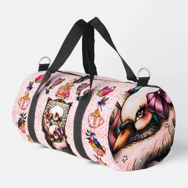 Swan Lovers Duffle Bag (Left Corner)