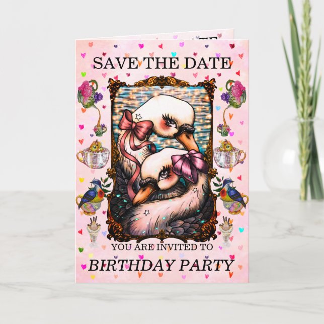 Swan lovers invitation (Front)