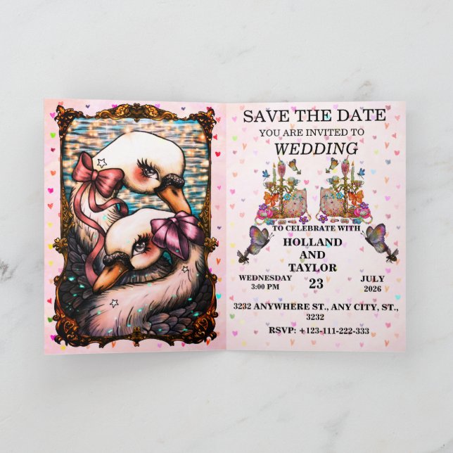 Swan lovers invitation (Inside)