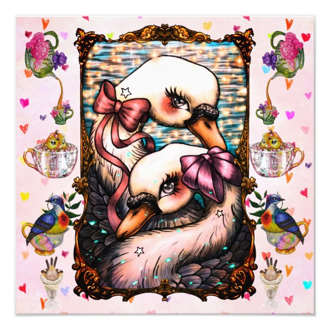 Swan lovers photo print (Front)
