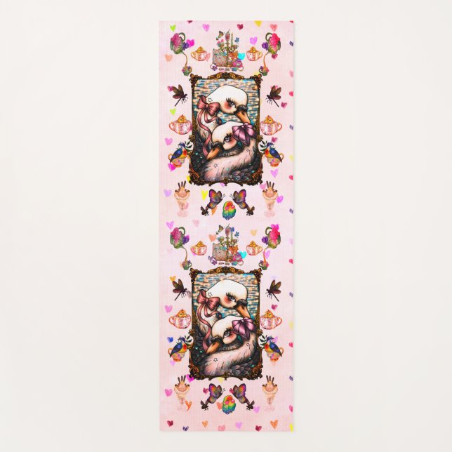 Swan lovers yoga mat (Front)