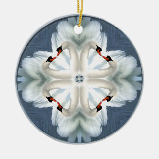 Swan Mandala Ceramic Ornament