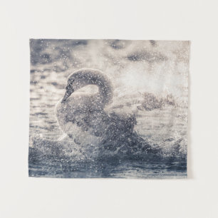 Swan Nature Photo Tapestry