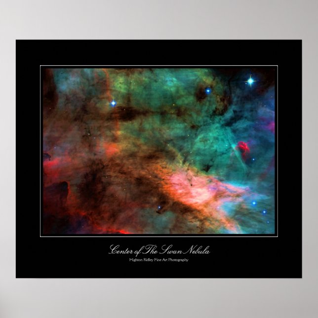 Swan Nebula making stars from gas clouds Poster (Front)