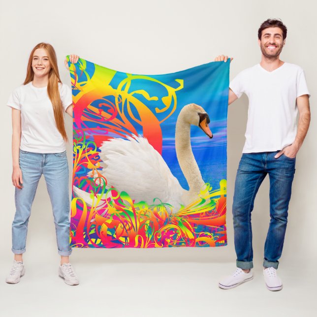 Swan Nest Fleece Blanket (In Situ)