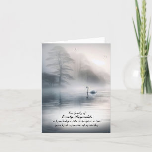 Swan On Misty Water Sympathy Thank You Card