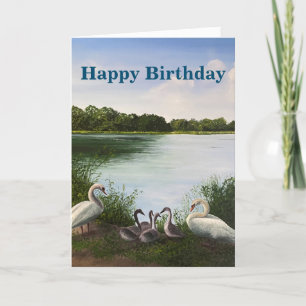 Swan Painting Birthday Card with Shakespeare Quote
