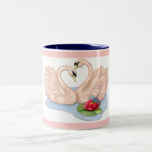 Swan Pair Two-Tone Coffee Mug