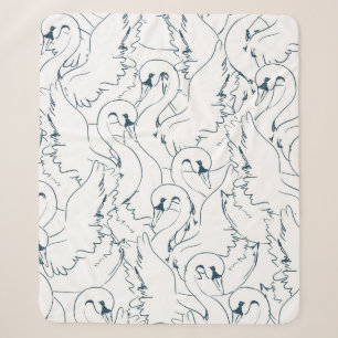 Swan Pattern Seamlessswan, pattern, abstract, back Sherpa Blanket