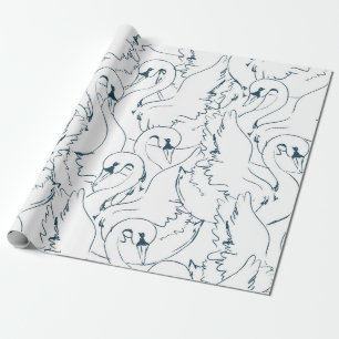 Swan Pattern Seamlessswan, pattern, abstract, back Wrapping Paper