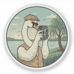 Swan Photographer - Vintage Nature Camera Shot