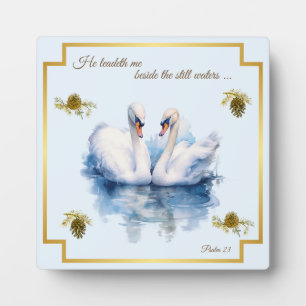 Swan Plaque Twenty Third Psalm He Leadeth Me