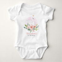 Swan Princess 1st Birthday Baby Bodysuit