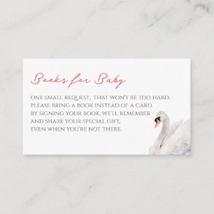 Swan Princess Baby Shower Books for Baby Enclosure Card
