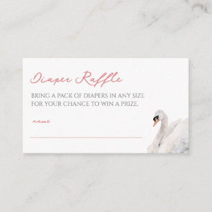 Swan Princess Baby Shower Diaper Raffle Enclosure Card