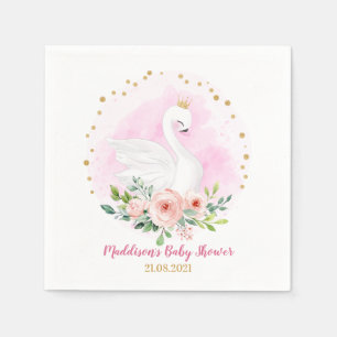 Swan Princess Baby Shower Party Napkin