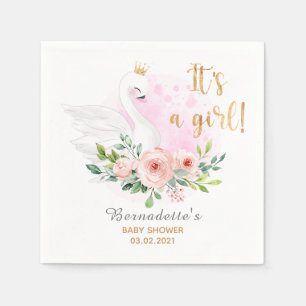 Swan Princess Baby Shower Party Napkin