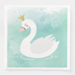 Swan Princess Birthday Napkins, Swan Lake Party Napkin