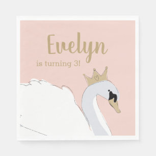 Swan Princess Birthday Party Napkin