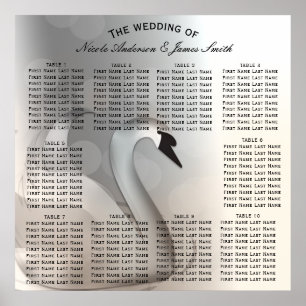 Swan Princess Elegant Wedding Table Seat Poster