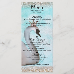 Swan Princess Gold Glitter Fairy Tale Party Menu