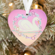 Swan Princess heart ornament