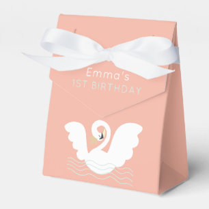 Swan Princess Modern Pink Girl Birthday Favour Box