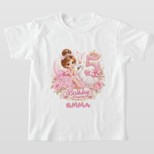 Swan Princess Pink Fairy Tale Birthday Party T-Shirt