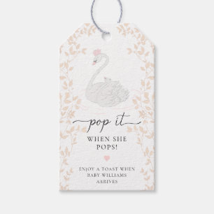 Swan Princess Pop It When She Pops Favour Gift Tags