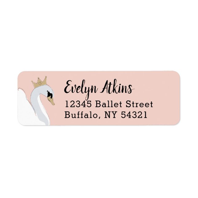 Swan Princess Return Address Label (Front)