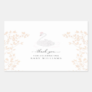 Swan Princess Thank You Favour Rectangular Sticker