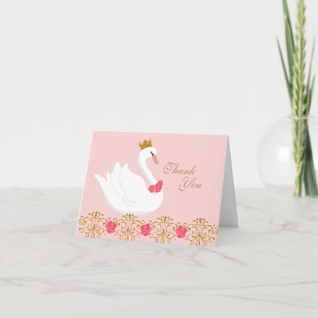 Swan Princess Thank You Note Card (Front)
