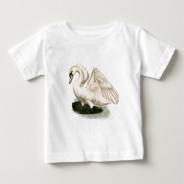 Swan Print Baby Tutu Bodysuit (Front)