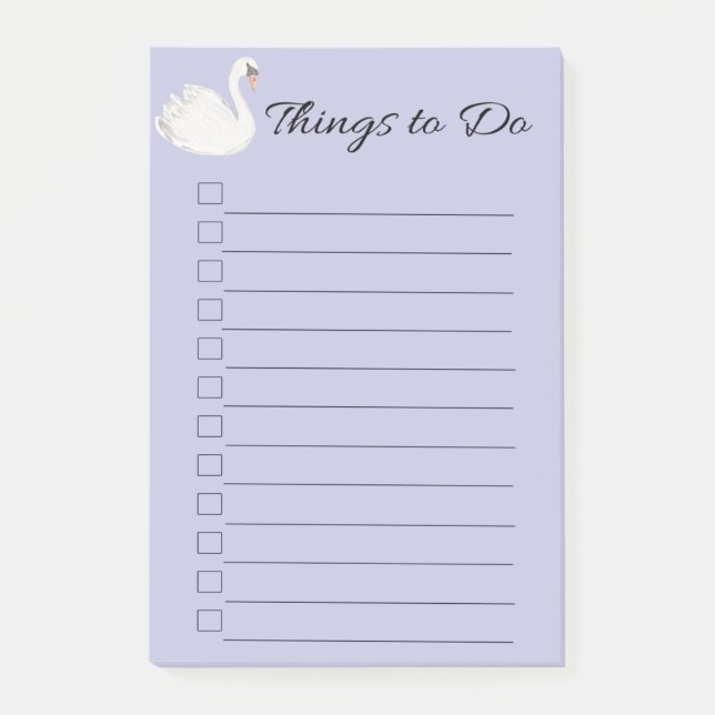 Swan Purple Things To Do Post-it Notes (Front)