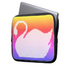 Swan Rainbow Artisan Crochet Print Electronics Bag