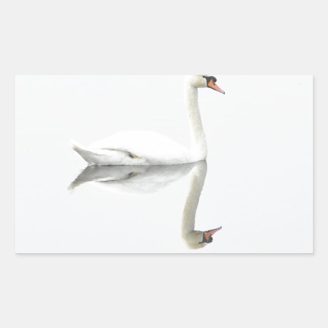 Swan Rectangular Sticker (Front)