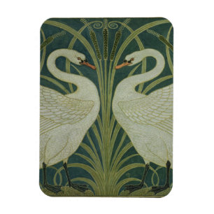 'Swan, Rush and Iris' wallpaper design Magnet