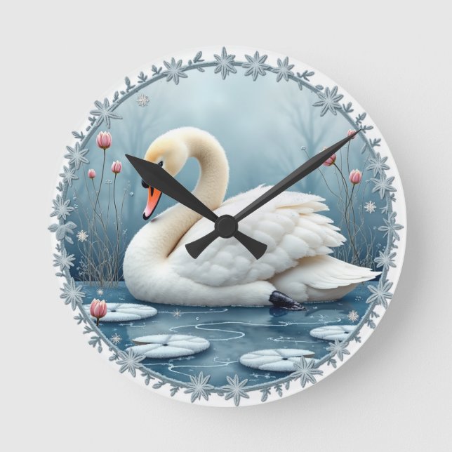 Swan Serenity Wall Clock (Front)
