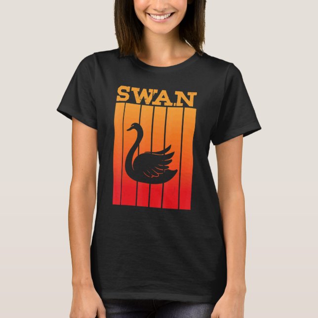 Swan Shadow Silhouette At Sunset T-Shirt (Front)