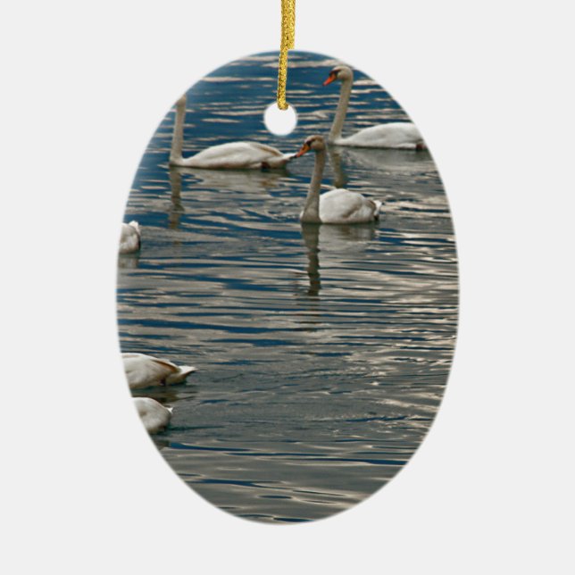 Swan Song Ceramic Tree Decoration (Front)