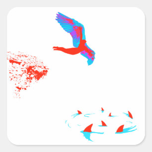 swan song square sticker