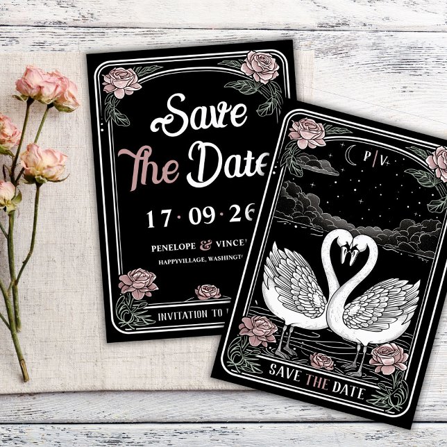 Swan Song Wedding Save the Date Invitation (Creator Uploaded)