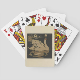 Swan - Square Animals Illustration Playing Cards